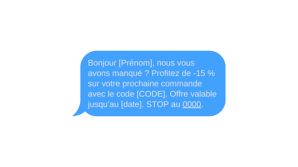 SMS relance client inactif
