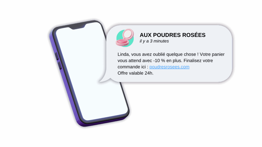 Sms pour récuperer un panier abandonné