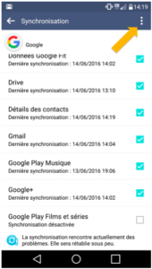 Cliquez sur "Réglages" sur votre Android