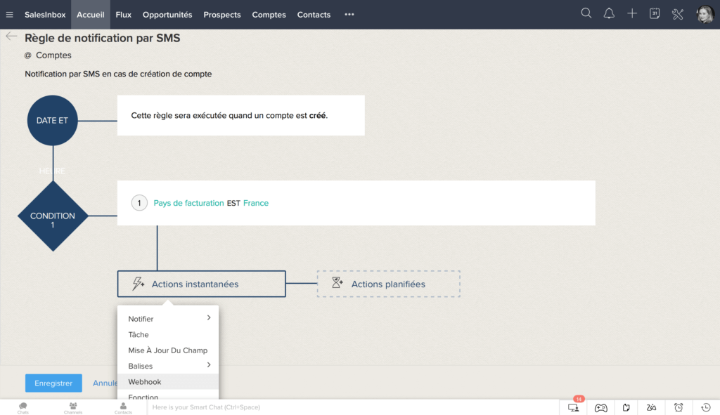 Configuration de la règle de workflow